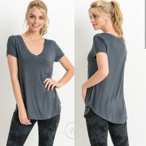 Women’s V-Neck Tee Shirt in Pine Green Size Large NWOT